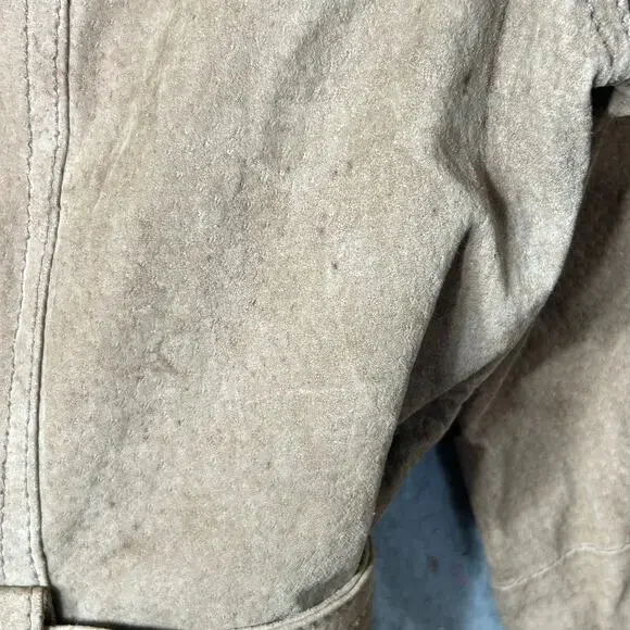 Marcelle Renee Leather‎ Suede Jacket Womens M Brown Long Sleeve Full Zip READ - Picture 9 of 16